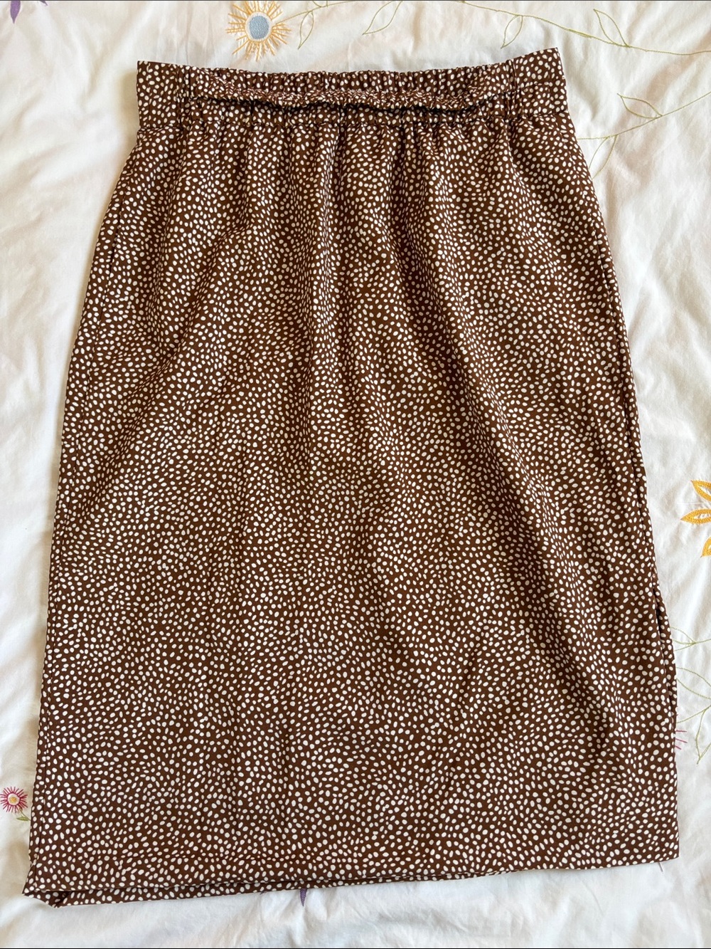 J.Crew Brown Polka Dot Midi Skirt